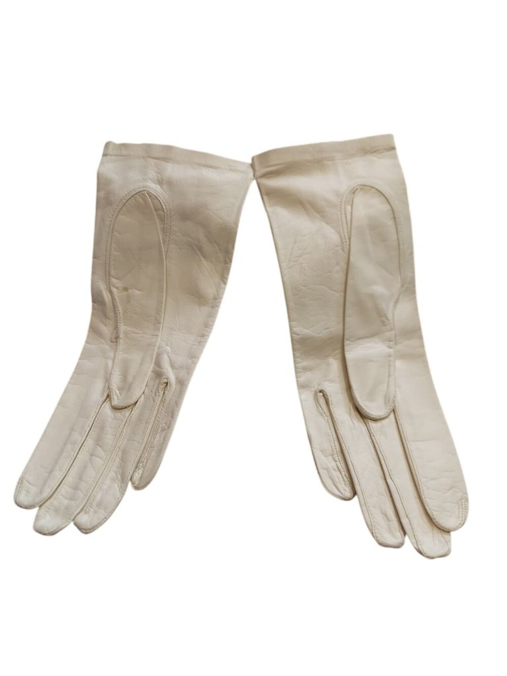Vintage Perrin Womens White Leather Gloves Size 7 Made In Western Germany